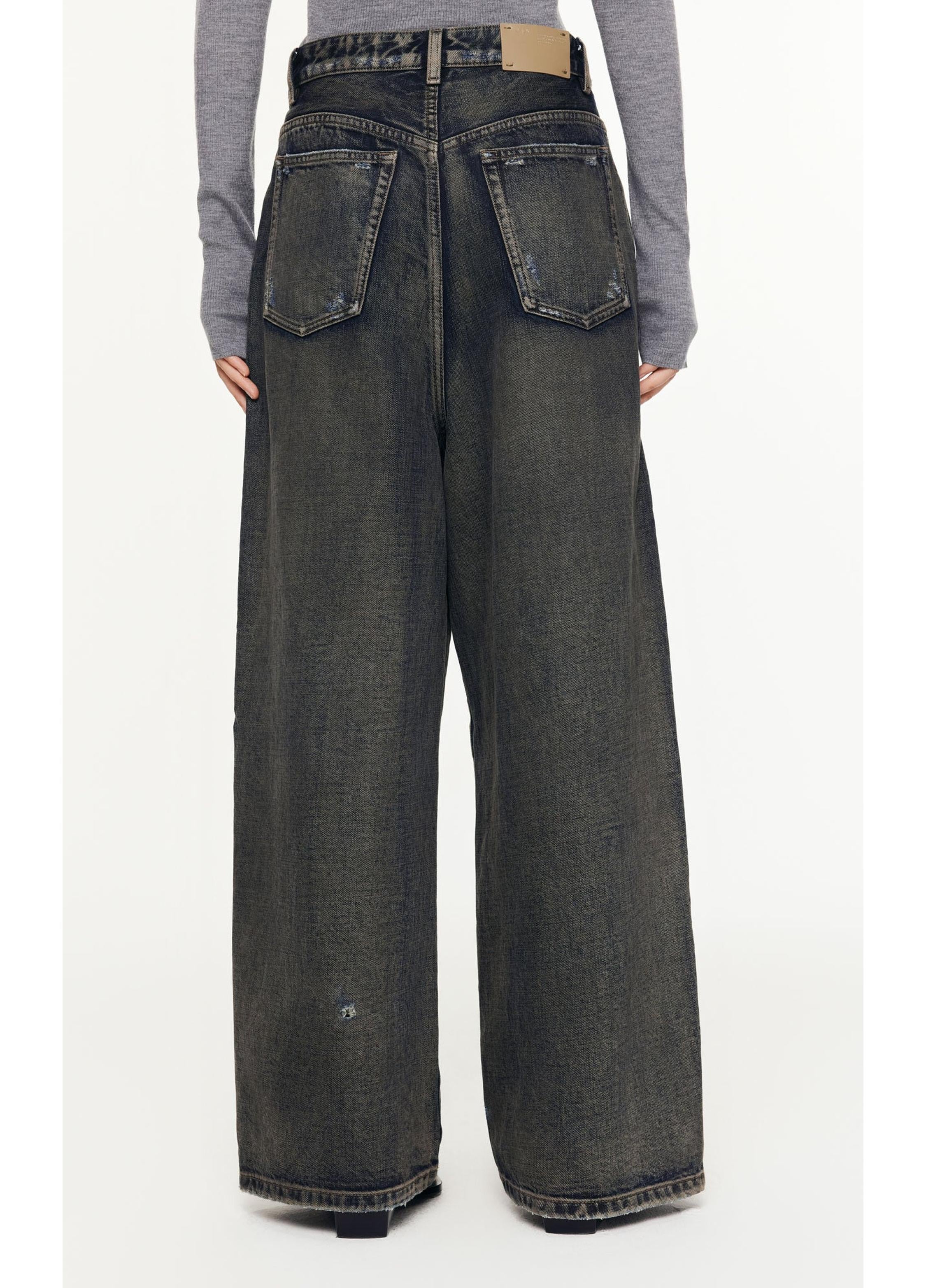 Jeans dritti in denim ampio