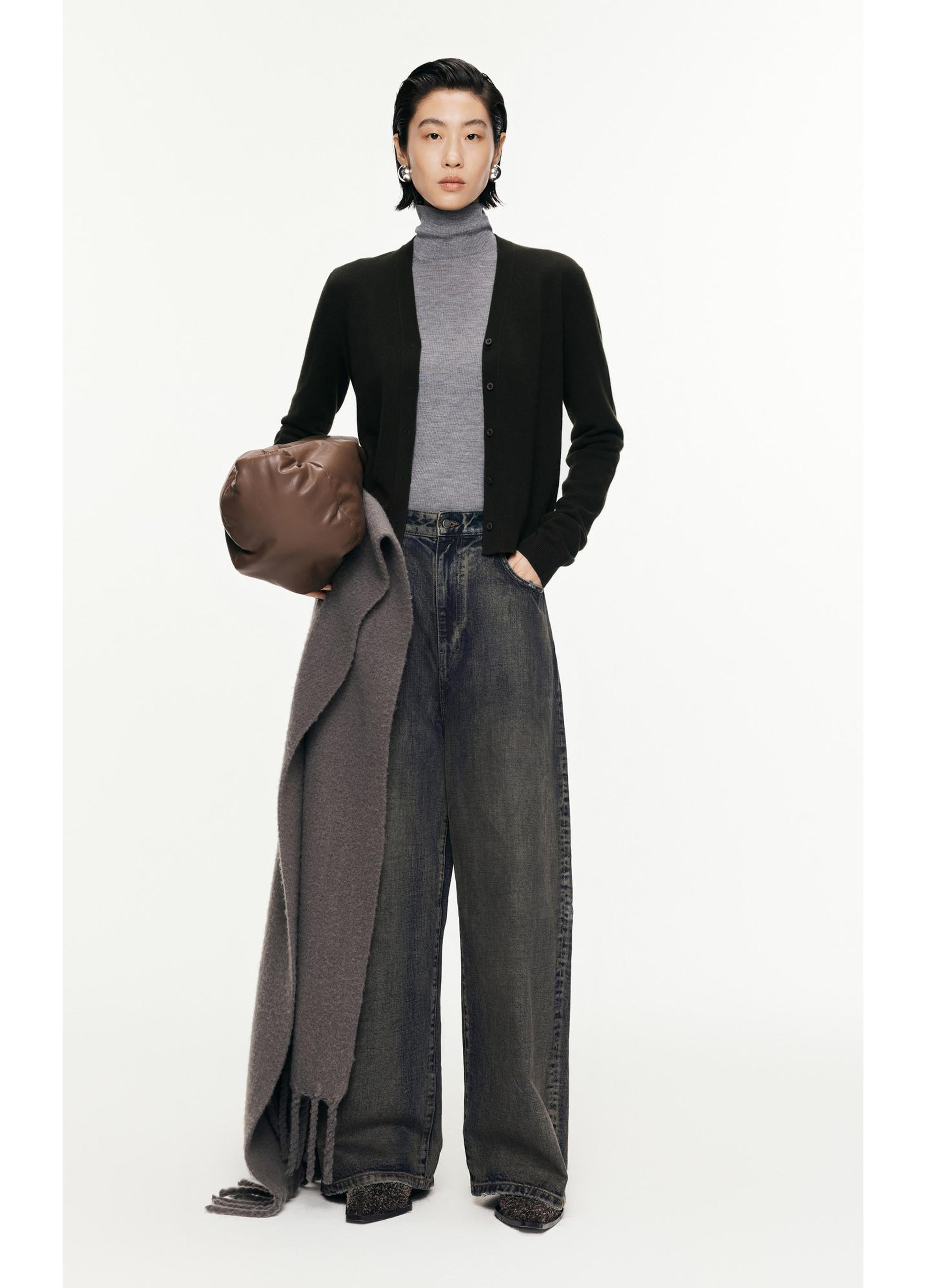 Jeans dritti in denim ampio